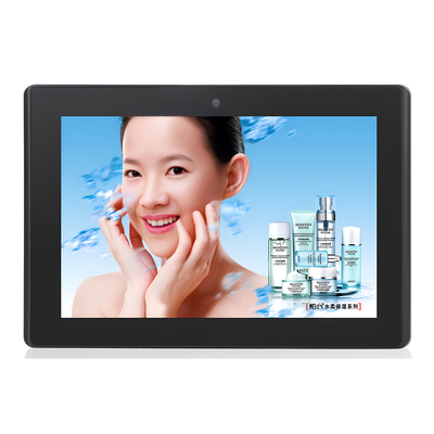 Display de publicidad Android de 10 pulgadas montado en la pared con 1280x800 Multi Touch Wifi POE RJ45 Port Monitor LCD