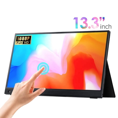 13Monitor portátil de pantalla táctil de.3 pulgadas, monitor portátil de juegos USB C con soporte de escritorio para computadora portátil teléfono de segundo / pantalla de extensión