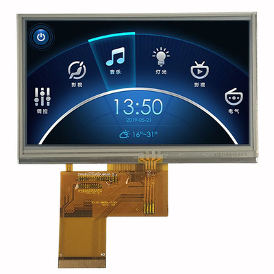 El panel de exhibición del LCD TFT de 4,3 pulgadas 480x272 con tacto resistente del interfaz del RGB