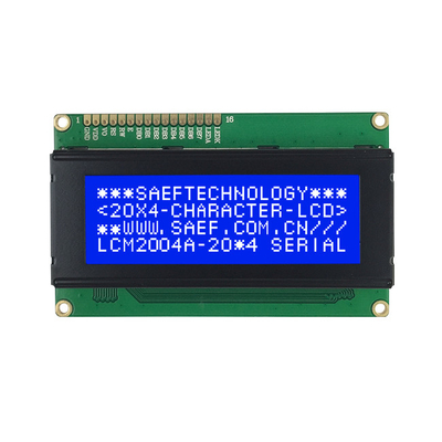 20x4 el carácter monocromático LCD exhibe la negativa azul del MPU STN del Pin 8bit de LCM 16