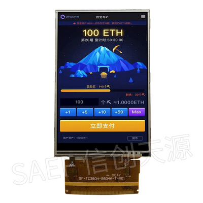 Tipo de 16 de los pedazos 3.2V TFT LCD de la exhibición 320x480 TN del retrato con la retroiluminación LED blanca