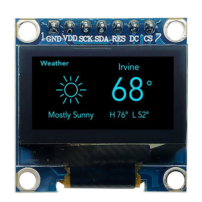 7 pines 0,96 pulgadas OLED Modulo de pantalla SPI 3V Blanco PMOLED