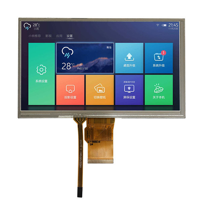 7 interfaz mordido de TFT LCD 800x480 Dots Display RGB 24 de la pulgada con el panel táctil resistente