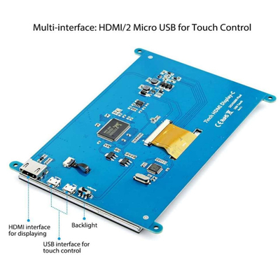 Frambuesa Pi4 HDMI exhibición 800x480 Dots With Capacitive Touch Panel de TFT LCD de 7 pulgadas