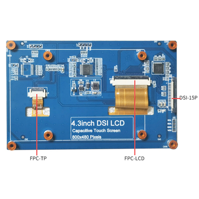 Ángulo de visión completo de la exhibición 800x480 de la frambuesa pi Dsi de la pulgada HDMI del CTP 4,3