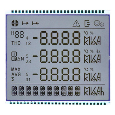 Medidor de energía eléctrica LCD, pantalla LCD de segmento para 86 Medidor de energía eléctrica trifásico multifunción