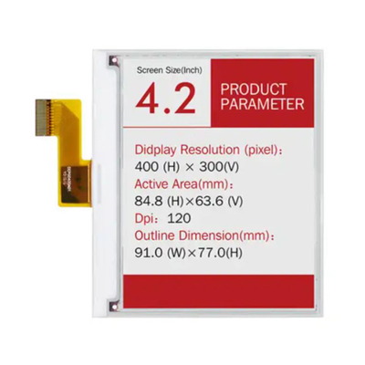 4.2 pulgadas Color E-Ink EPaper Display 400 * 300 puntos para señalización Bajo consumo de energía Ultra delgada pantalla