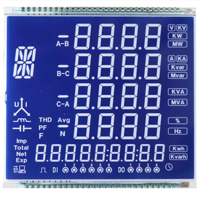 Panel LCD STN personalizado, modo azul STN / fondo de caracteres blancos / pantalla de fuentes, conexión de pines metálicos