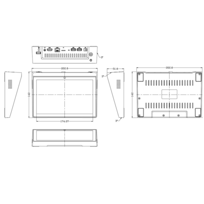Dispositivo de llamadas de 8 pulgadas Android horizontal todo en una máquina 1280 * 800 Ips pantalla con Wifi Bluetooth