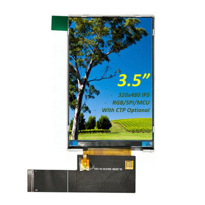 3,5" ángulo de visión completo del módulo 320x480 HVGA IPS de la exhibición de TFT LCD de la pulgada con el módulo de la exhibición de TFT Lcd del interfaz de RGB/MCU/SPI