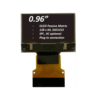 0Modulo de pantalla OLED de.96 pulgadas 128x64 Pixel SPI Interfaz I2C Conexión enchufable
