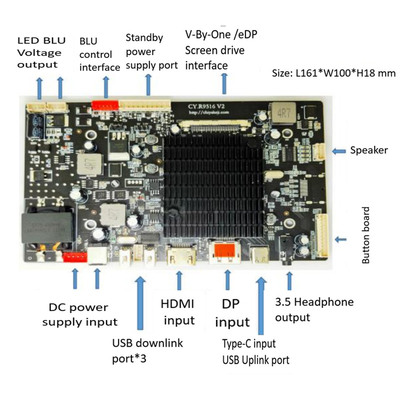 27" UHD Industrial TFT LCD 3840x2160 Resolución eDP 1.4 1000 cd/m2 60Hz RoHS/REACH EU/US Temperatura de funcionamiento de las existencias 0C a 50C