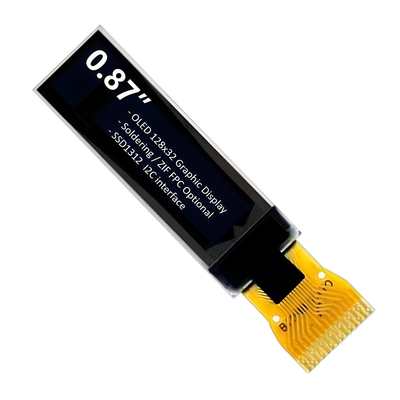 0.87 pulgadas 128x32 Pantalla OLED pequeña Interfaz IIC Texto en blanco