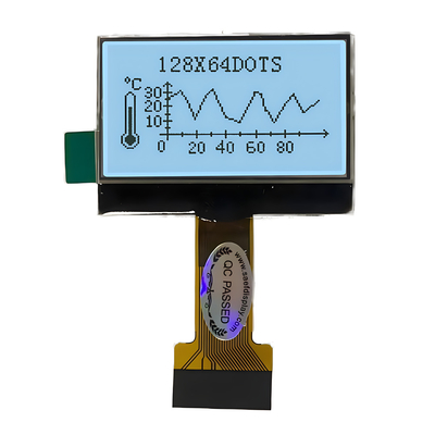 128X64 píxeles COG LCD FSTN positivo 3.3v con unidad de luz de fondo blanca