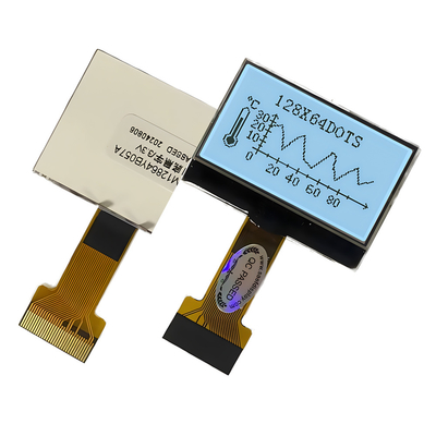 128X64 píxeles COG LCD FSTN positivo 3.3v con unidad de luz de fondo blanca