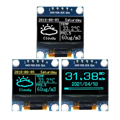0Display OLED de 96 pulgadas con 4 pines de control I2C placa de PCB blanco/azul/amarillo azul
