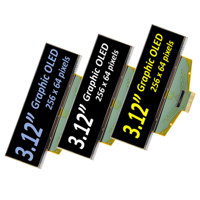 3Módulo de pantalla OLED de grado industrial de.12 pulgadas- 256x64 píxeles, 30 pines con interfaces SPI, I2C