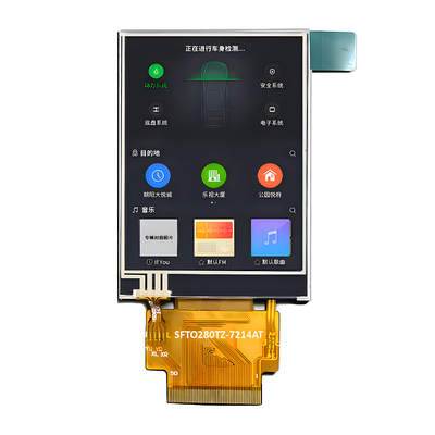 LCD IPS TFT de 2,8 pulgadas legible a la luz solar con pantalla táctil resistiva de 240 x 320 puntos