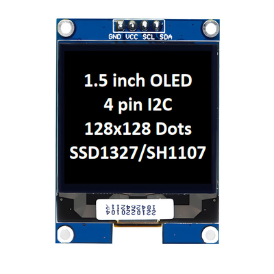 1Unidad de módulo de panel de pantalla OLED de.5 pulgadas 128x128 píxeles 4 pines Interfaz I2C con controlador de pantalla LED