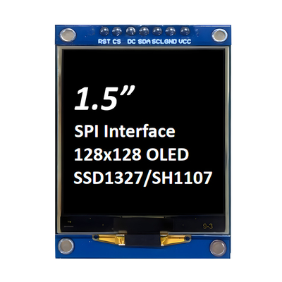 Pantalla OLED SPI de 1,5 pulgadas 128x128 Dot Matrix SSD1327/SH1107G Fuentes blancas y azules Módulo de 7 pines