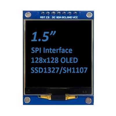 Pantalla OLED SPI de 1,5 pulgadas 128x128 Dot Matrix SSD1327/SH1107G Fuentes blancas y azules Módulo de 7 pines