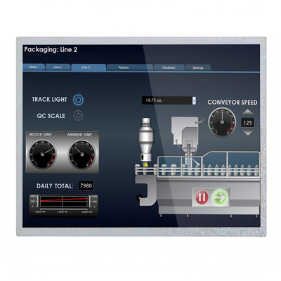 Alta luminosidad 1000nits 12.1 pulgadas IPS TFT pantalla LCD 1024 * 768 puntos Interfaz LVDS