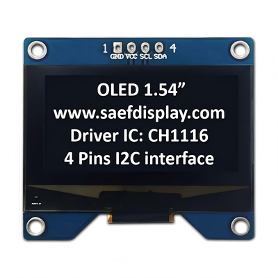 Pantalla OLED de 1,54 pulgadas 128x64 con interfaz I2C y controlador CH1116