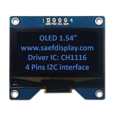Pantalla OLED de 1,54 pulgadas 128x64 con interfaz I2C y controlador CH1116