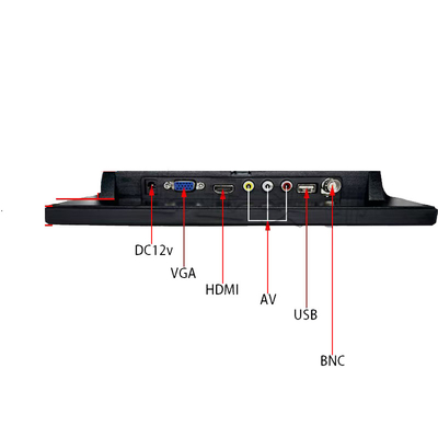 10.1 pulgadas 1920×1200 HD Monitor táctil. 10 puntos táctiles, carcasa de plástico y interfaz múltiple (DC12V/VGA/HDMI/AV/USB/BNC)
