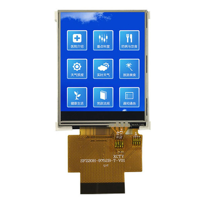 2.2 pulgadas ILI9225G SPI y RGB Touch TFT LCD Screen,2.2&quot; QCIF TFT LCD Display Module con panel táctil resistivo