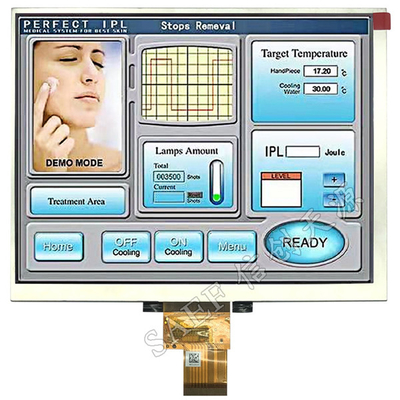 Modulo de visualización LCD TFT de 8 pulgadas IPS con ángulo de visión completo 1024x768 con interfaz LVDS
