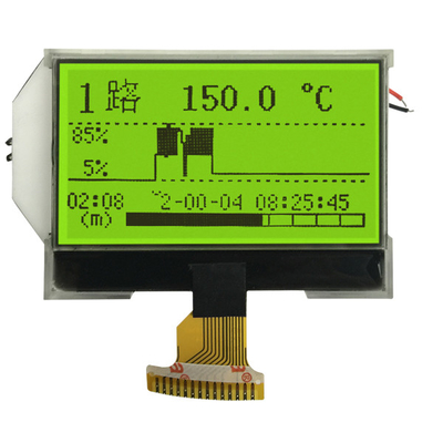 El gráfico monocromático verde amarillo LCD de STN exhibe 128x64 3.3V positivo SPI