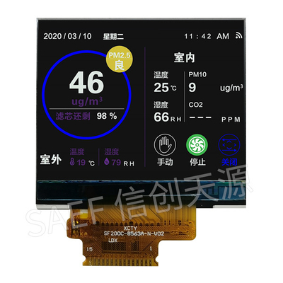 Exhibición de Saef QVGA TFT LCD 2 pulgadas con el interfaz de SPI del conductor de ILI9342C