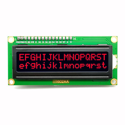 Exhibición 1602 del LCD del carácter de la MAZORCA 16x2 con el carácter anaranjado rojo blanco