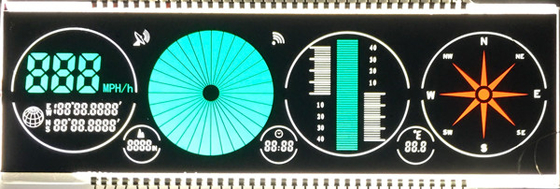 Pantalla LCD monocromática VATN de la retroiluminación azul blanca con la impresión de seda roja verde