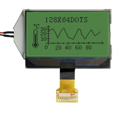 10 módulo gráfico del LCD del DIENTE del LCD 128x64 de los pernos con retroiluminación LED verde