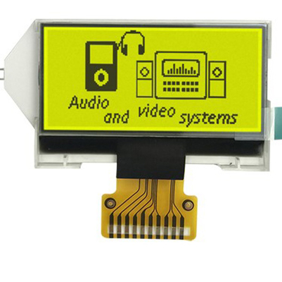 Color de fondo verde amarillo del módulo del LCD del DIENTE del interfaz 128x64 de SPI