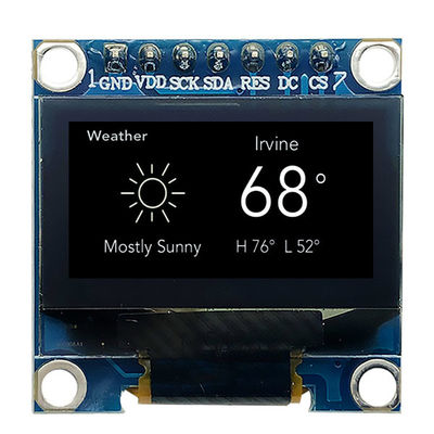 7 pines 0,96 pulgadas OLED Modulo de pantalla SPI 3V Blanco PMOLED