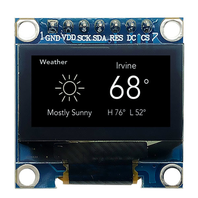 7 pines Modulo de pantalla OLED de 0,96 pulgadas SPI 3V PMOLED blanco con SSD1306 controlador IC