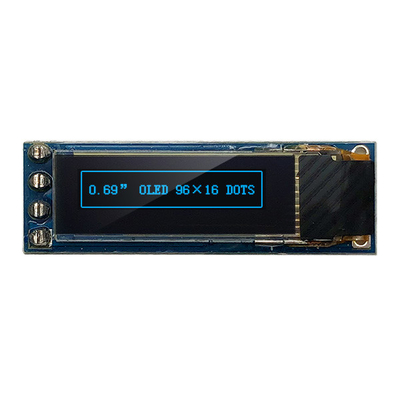 4 pulgada I2C IIC SSD1306 3V 5V del módulo 0,69 de la exhibición de los pernos 96x16 OLED compatible