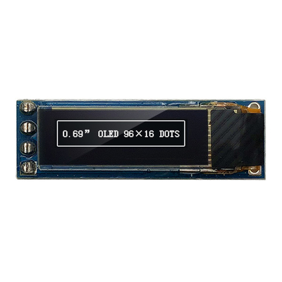 4 pulgada I2C IIC SSD1306 3V 5V del módulo 0,69 de la exhibición de los pernos 96x16 OLED compatible