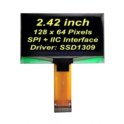 2Display OLED de 42 pulgadas 128x64 Fuentes amarillas Pantalla PMOLED SSD1309 Controlador Interfaz SPI+IIC